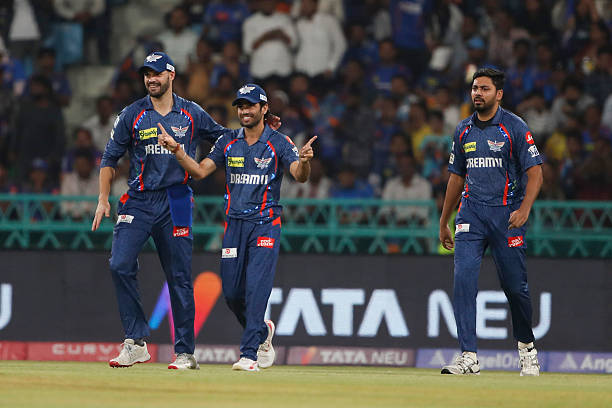 Bowlers of LSG after taking wicket.